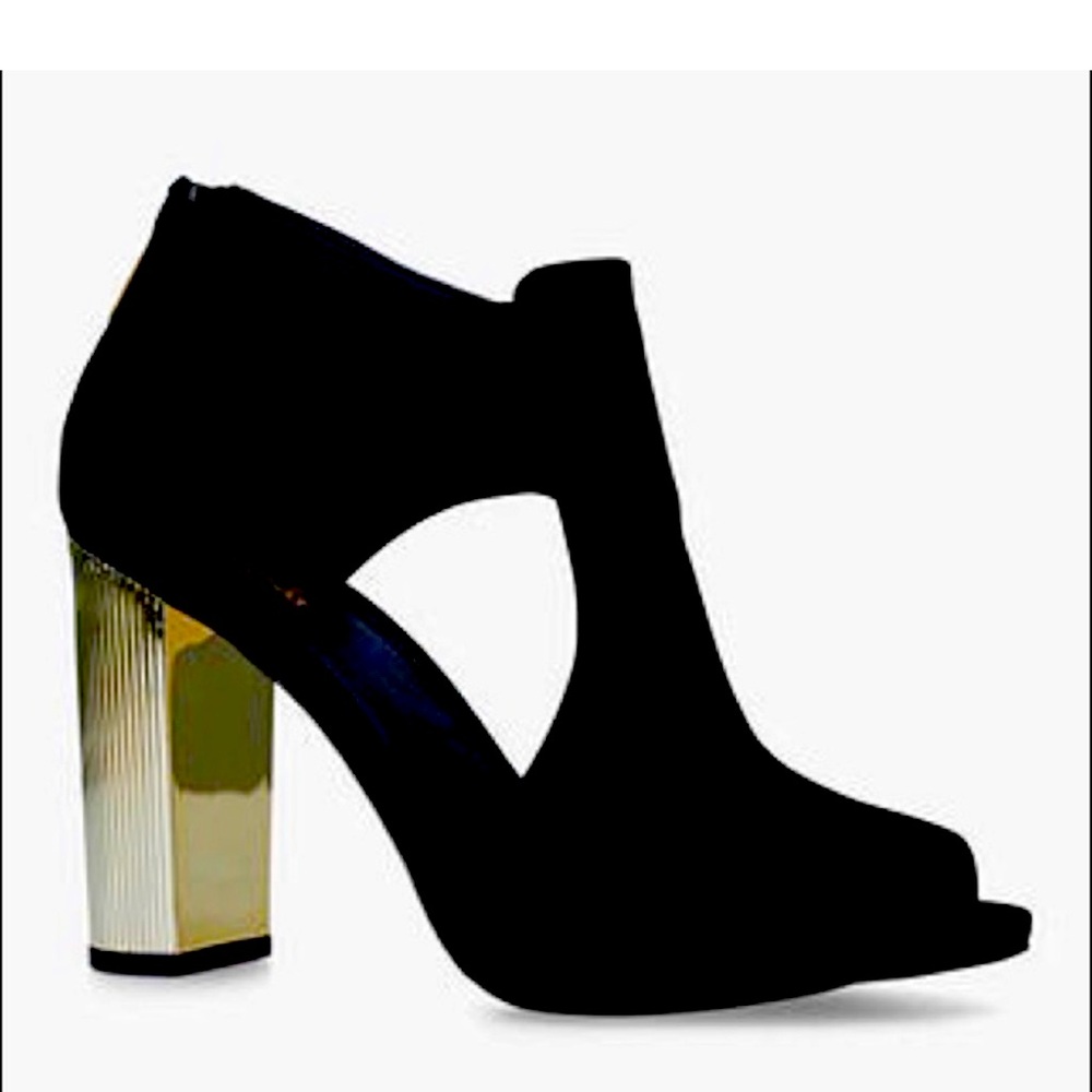 Michael Kors Black Peep-Toe Block Heel Sandals